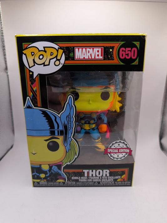 Thor Funko POP! Vinyl #650 NEW Marvel Black Light Special Edition FRENLY BRICKS - Open 7 Days