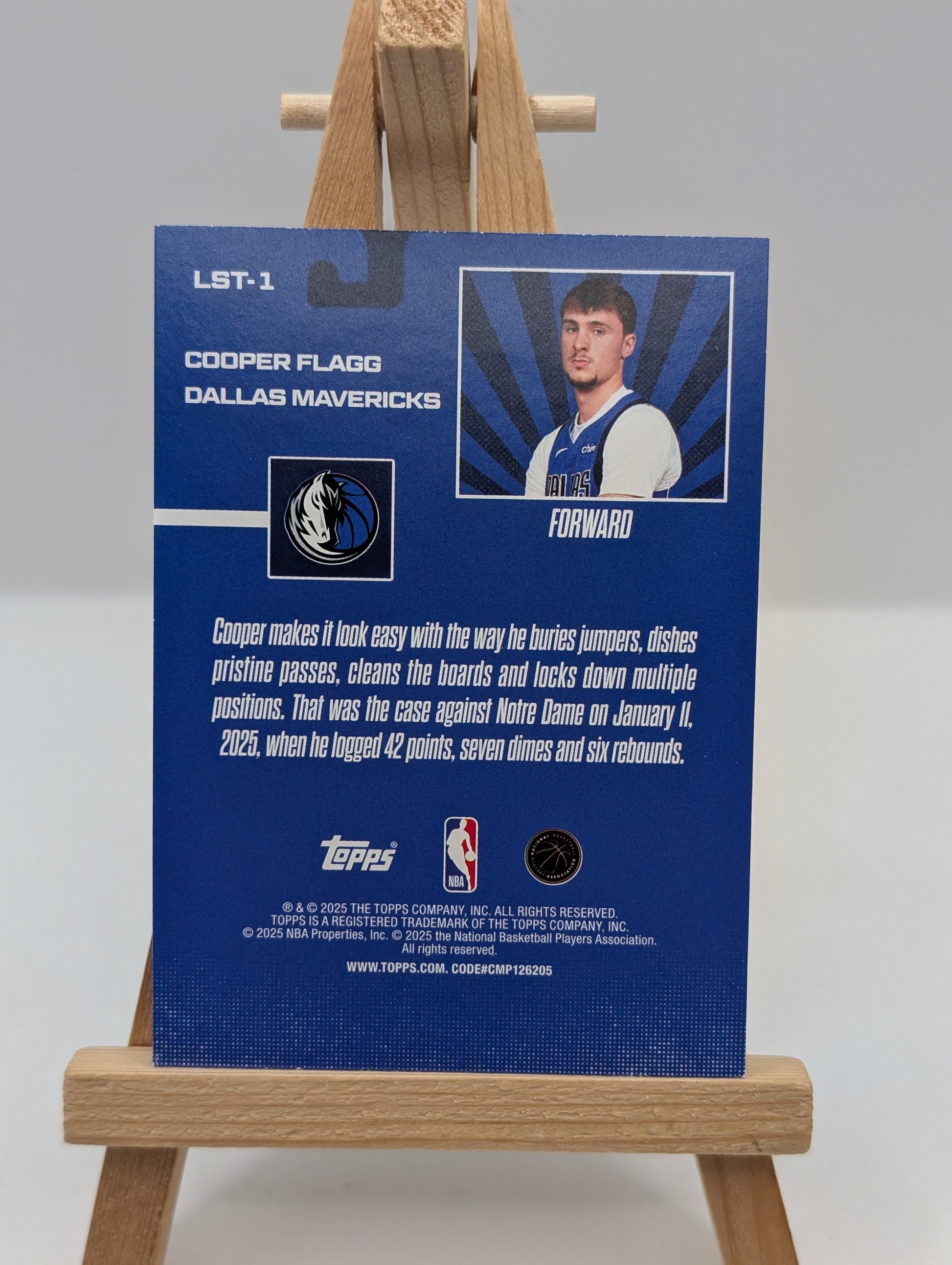 2025-26 Topps Basketball Cooper Flagg Limited Stock Legends #LST-1 RC Mavericks FRENLY BRICKS - Open 7 Days