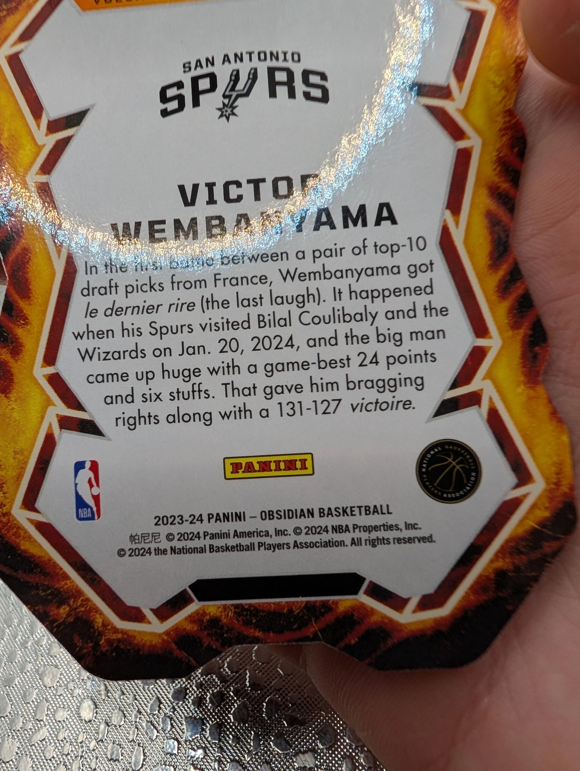 Victor Wembanyama Obsidian Volcanic Spurs RC Panini FRENLY BRICKS - Open 7 Days