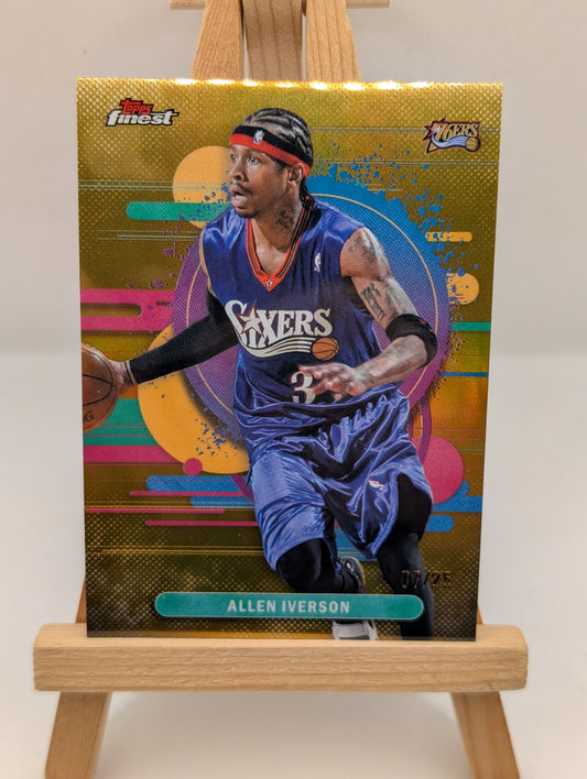 2025-26 Topps Finest Allen Iverson #191 Uncommon Gold Refractor /25 FRENLY BRICKS - Open 7 Days