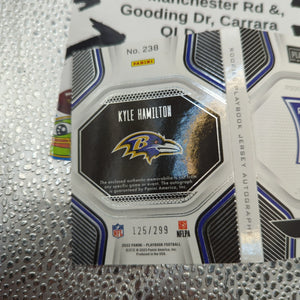 Panini Playbook - Kyle Hamilton ON CARD AUTO PATCH rookie /299 FRENLY BRICKS - Open 7 Days