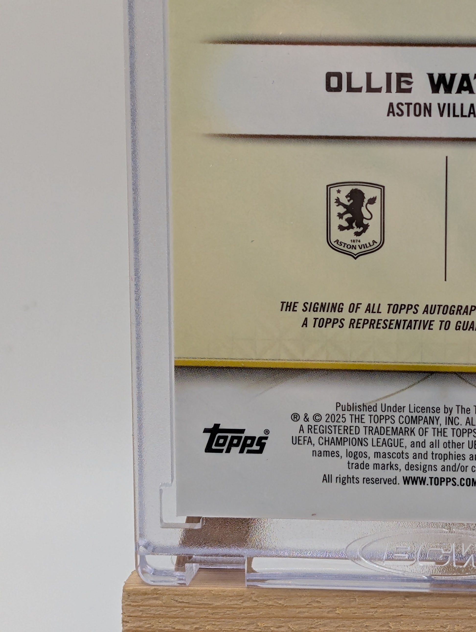 2025 Topps Reverence UCC UEFA ASTON VILLA OLLIE WATKINS Sealed Auto /75