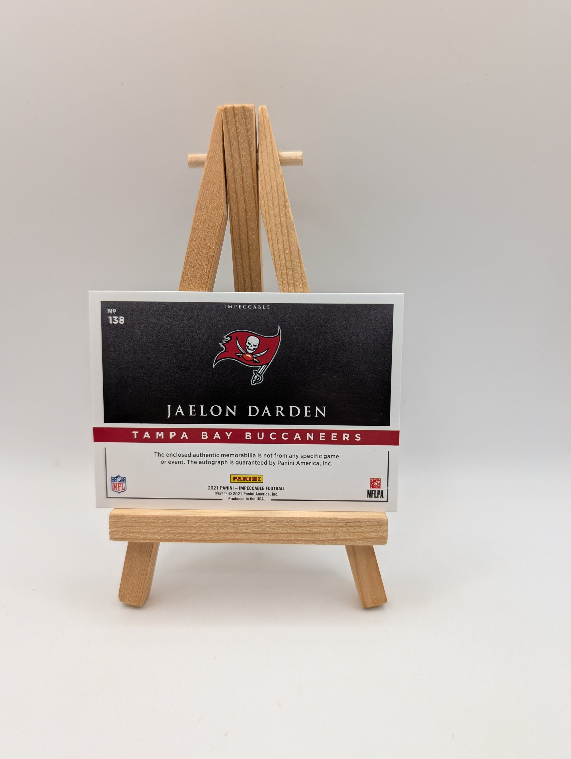 2021 Impeccable Jaelon Darden Elegance Rookie Helmet/Patch On Card Auto #/75