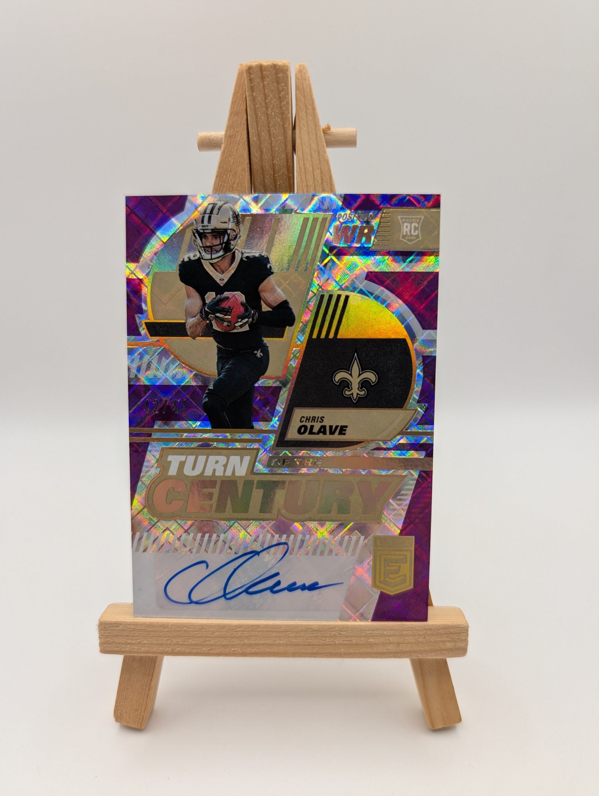 2022 DONRUSS ELITE CHRIS OLAVE ROOKIE TURN OF THE CENTURY AUTO SP /49-SAINT WR FRENLY BRICKS - Open 7 Days