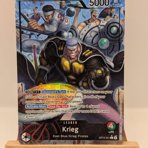 One Piece Krieg (OP15-001) Alt-Art Leader - English FRENLY BRICKS - Open 7 Days