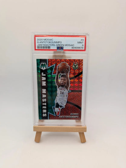 GIANNIS ANTETOKOUNMPO 2020 MOSAIC PSA 9 JAM MASTERS GREEN PRIZM MILWAUKEE BUCKS FRENLY BRICKS - Open 7 Days