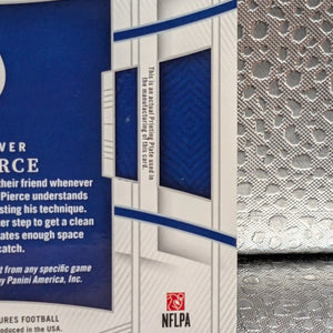 2022 Panini National Treasures NFL ALEC PIERCE 1/1 one of one Patch Auto FRENLY BRICKS - Open 7 Days