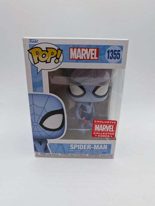 Funko Pop! Marvel SpiderMan Blue #1355 Spider-Man - Marvel Collector Corps MCC FRENLY BRICKS - Open 7 Days