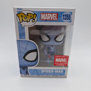Funko Pop! Marvel SpiderMan Blue #1355 Spider-Man - Marvel Collector Corps MCC FRENLY BRICKS - Open 7 Days
