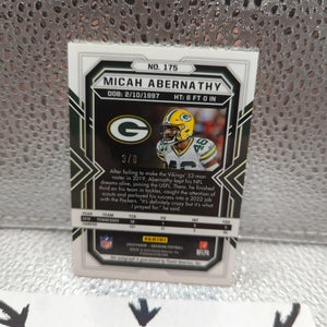 2022 Obsidian Football - Micah Abernathy ROOKIE AUTO /6 NFL FRENLY BRICKS - Open 7 Days