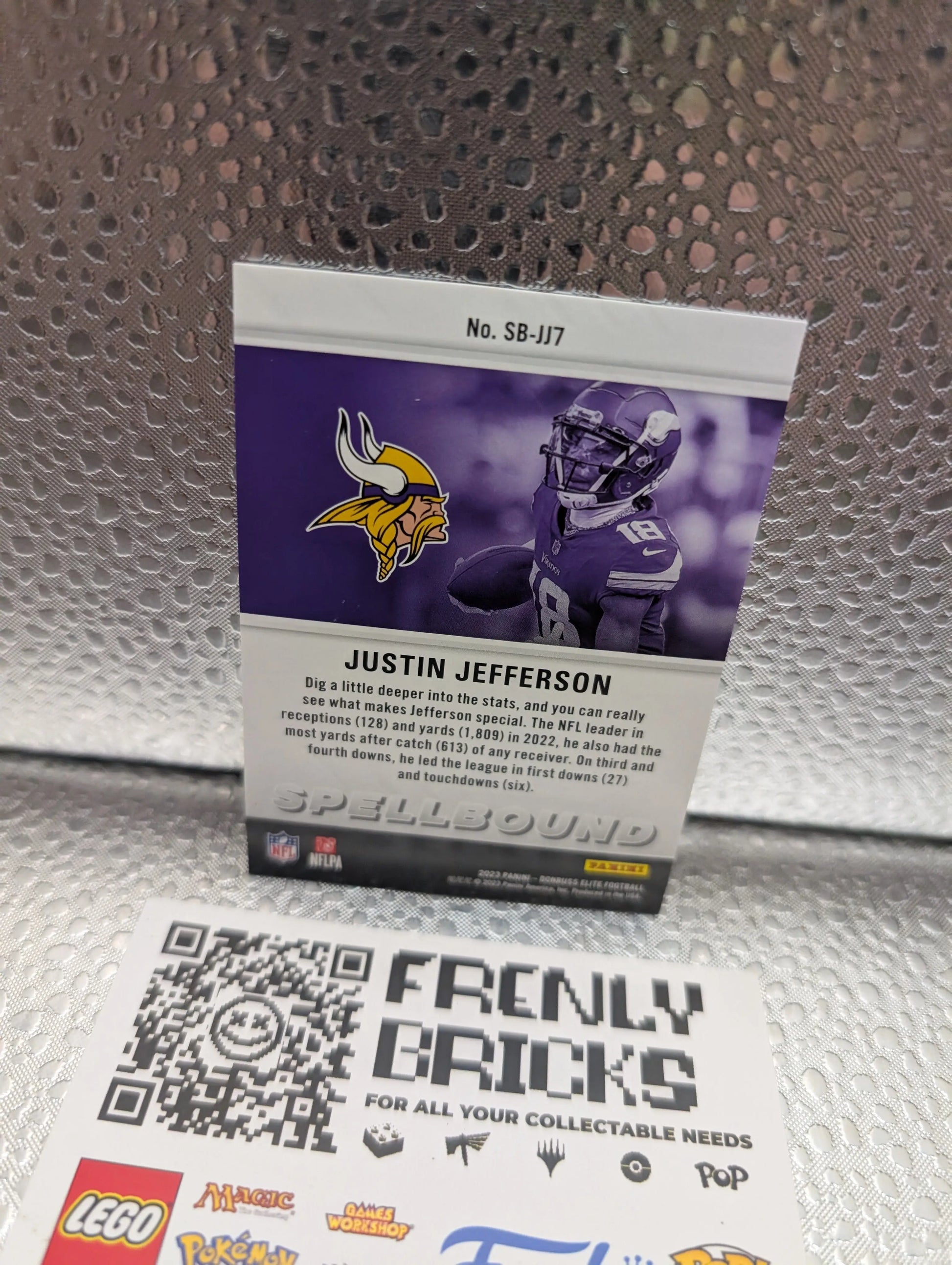 2023 Panini Elite Football SB-JJ1 Justin Jefferson Spellbounf Red 1/75 Letter J FRENLY BRICKS - Open 7 Days