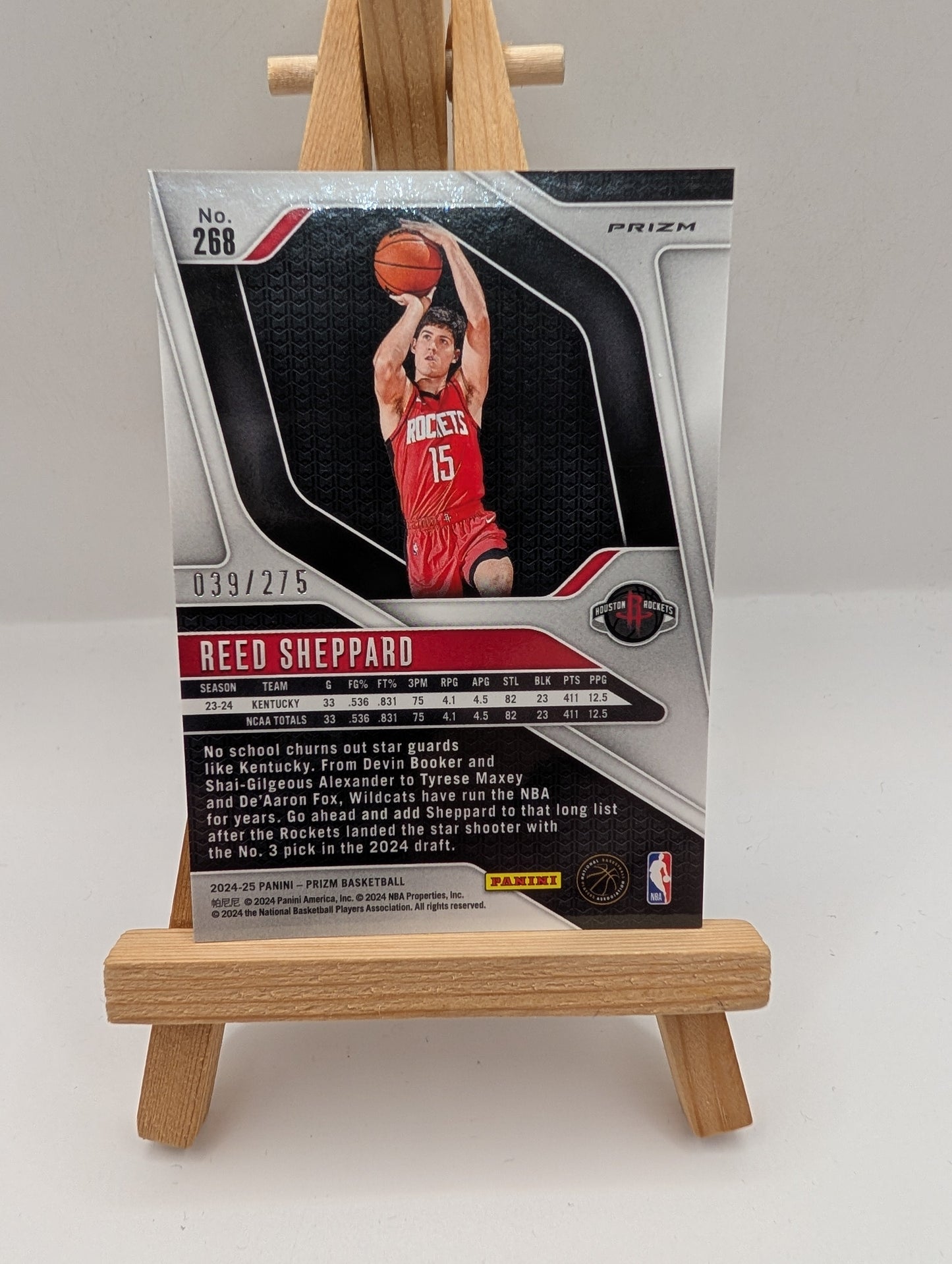 Reed Sheppard 2024-25 Prizm White Prizm RC #268 174/175 (BK627) FRENLY BRICKS - Open 7 Days