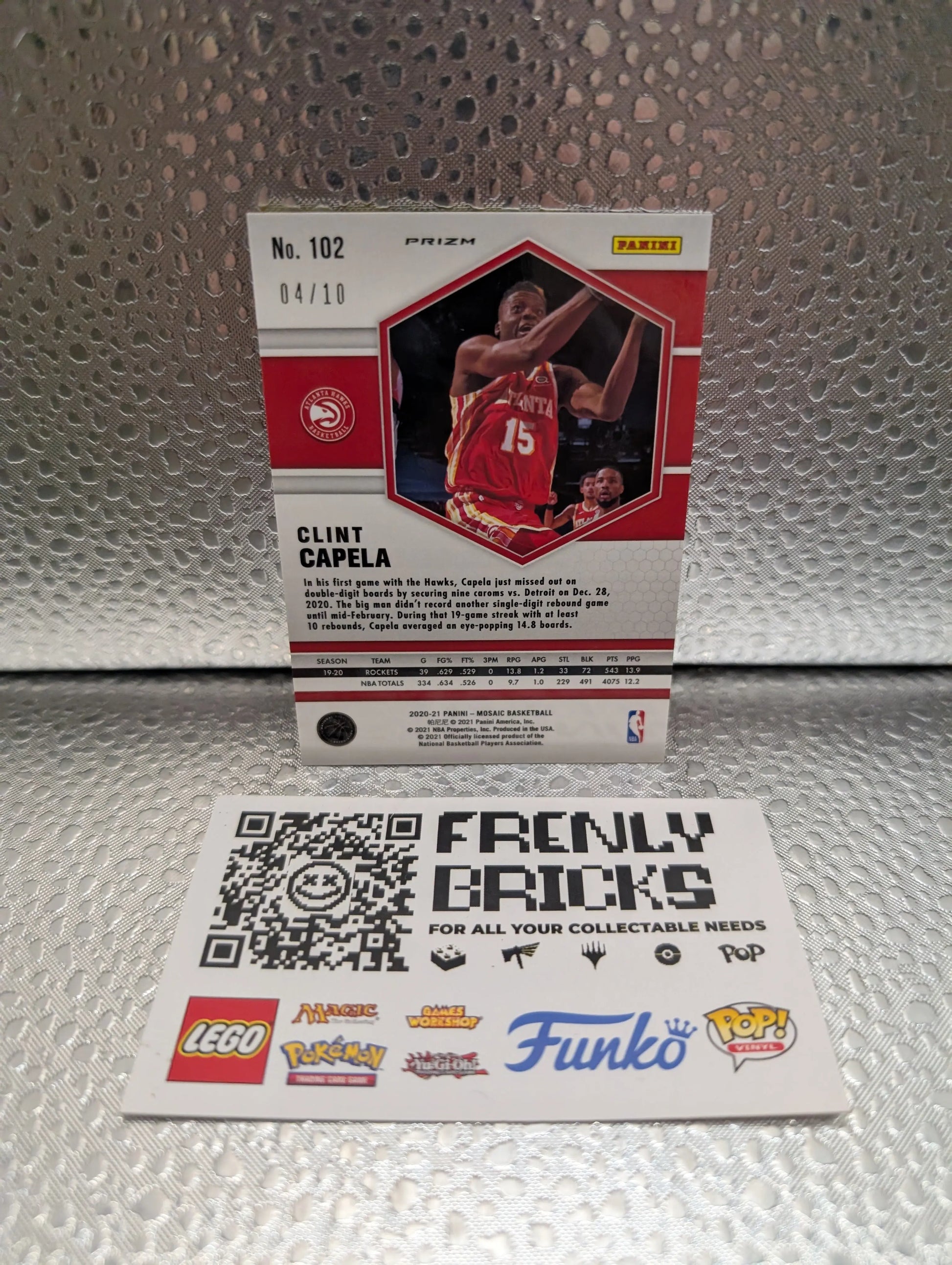 2020-21 Panini Mosaic Gold Prizm Clint Capela #102 /10 FRENLY BRICKS - Open 7 Days