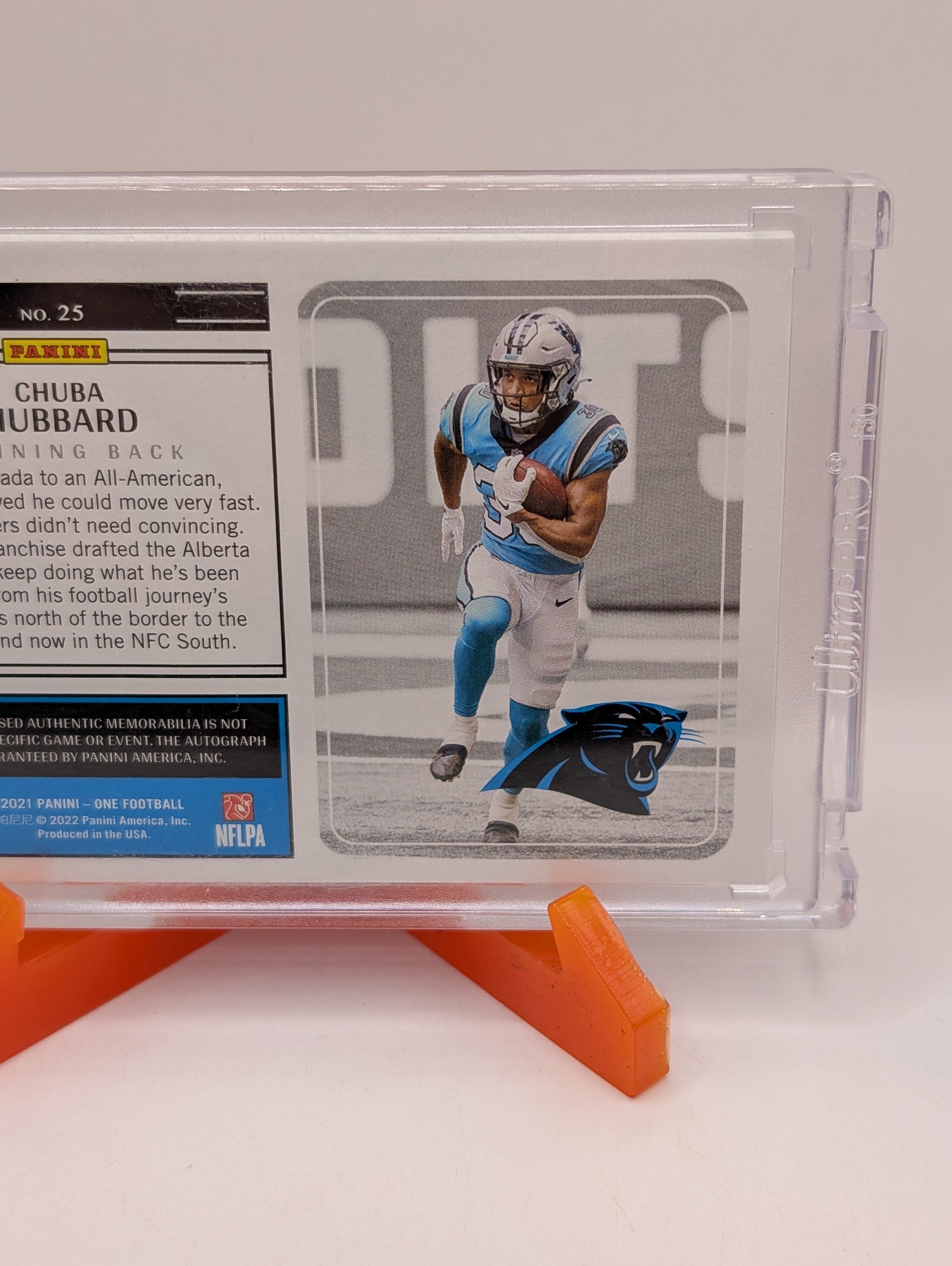 2021 Panini One - Rookie Patch Auto (On Card) Chuba Hubbard Gold /10 Rookie FRENLY BRICKS - Open 7 Days