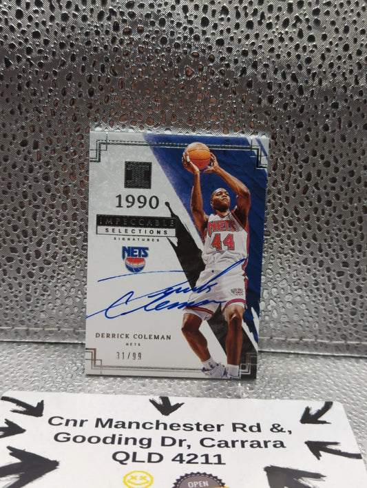 2021-22 Panini Impeccable Derrick Coleman /99 AUTO ON CARD Nets FRENLY BRICKS - Open 7 Days