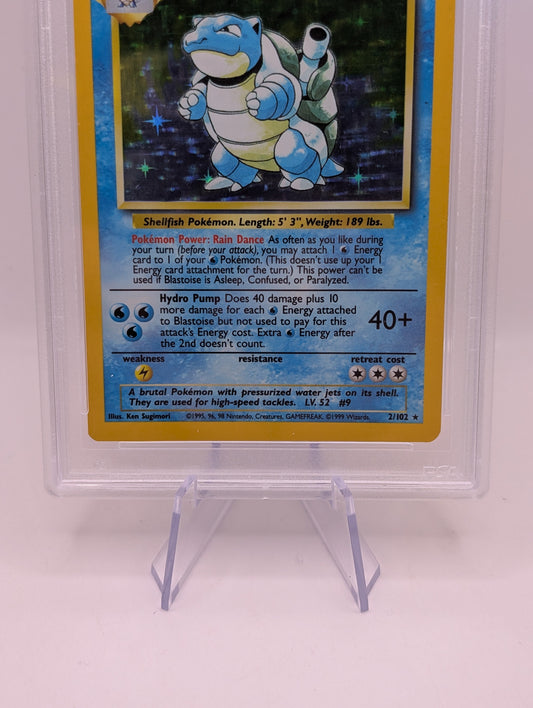 Blastoise Base Set Pokemon 1999 Unlimited Holo 2/102 PSA 9 FRENLY BRICKS - Open 7 Days