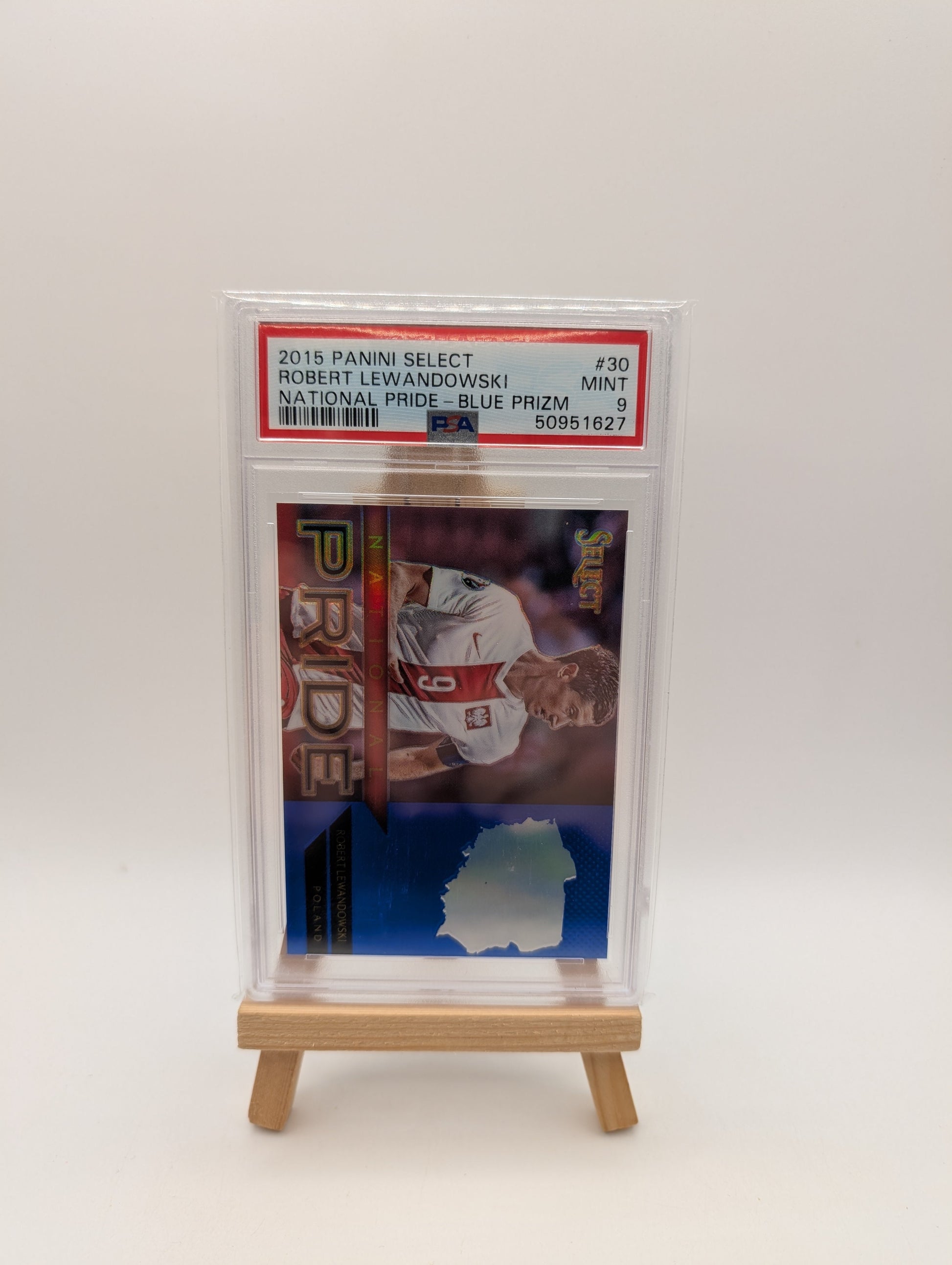ROBERT LEWANDOWSKI 2015-16 PANINI SELECT NATIONAL PRIDE BLUE PRIZMS /299 PSA 9 FRENLY BRICKS - Open 7 Days