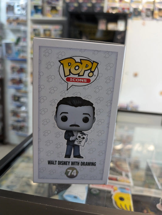 Disney 100th - Walt Disney with drawing Pop! Vinyl Funko #74 FRENLY BRICKS - Open 7 Days