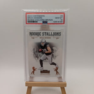 Brock Bowers RC 24 Panini Contenders Rookie Stallions #8 Bronze PSA 10 FRENLY BRICKS - Open 7 Days