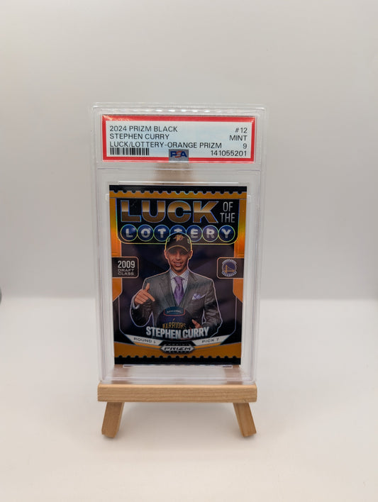 2024-25 Panini Prizm Black Stephen Curry Luck Of The Lottery Orange /49 BGS PSA 9 FRENLY BRICKS - Open 7 Days