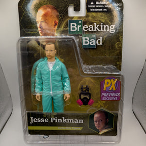Mezco Toys Breaking Bad Jesse Pinkman Blue Hazmat PX Exclusive Action Figure FRENLY BRICKS - Open 7 Days