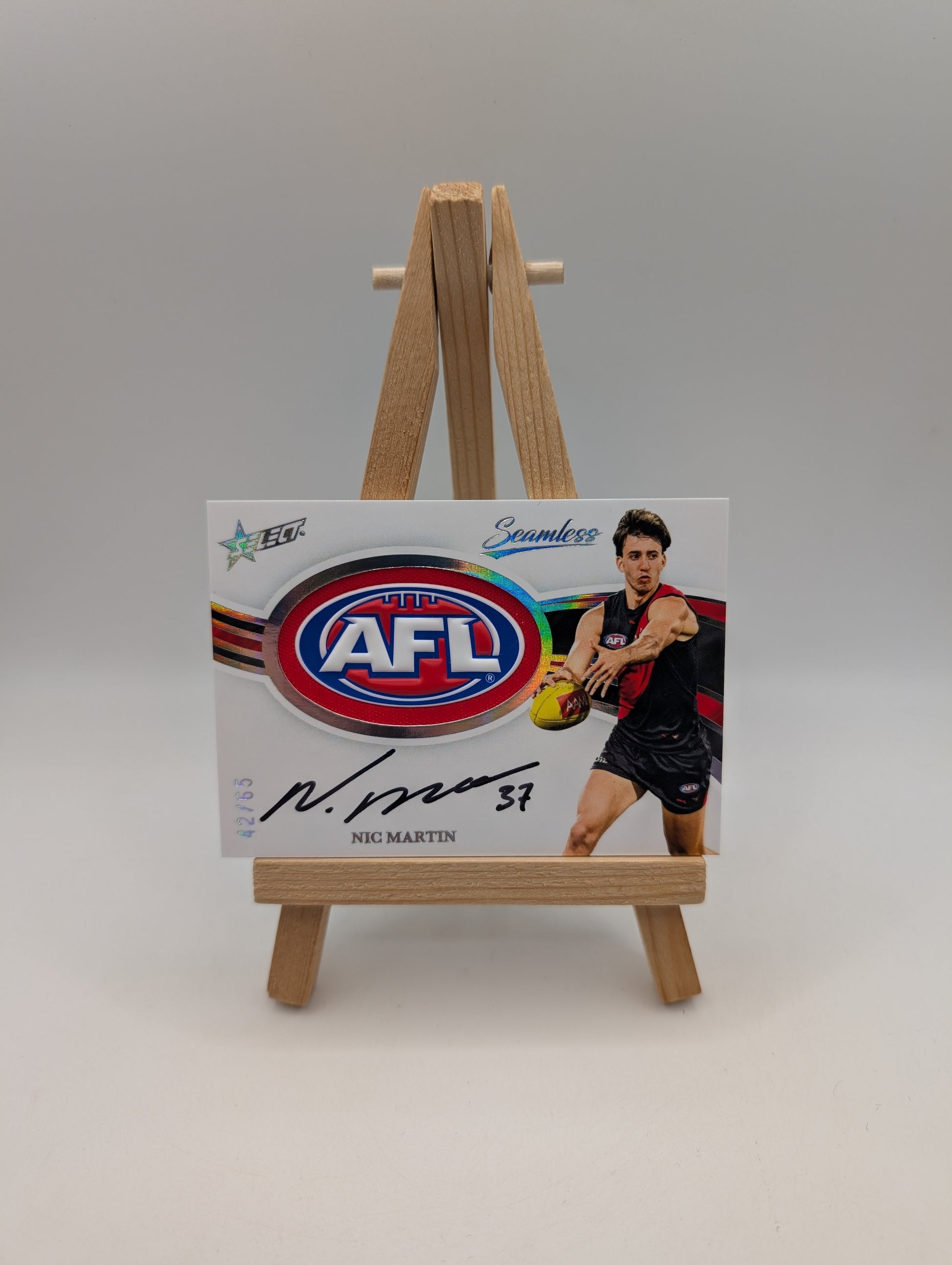 2025 AFL Select Seamless Badge Signature Nic Martin /65 Essendon Bombers FRENLY BRICKS - Open 7 Days