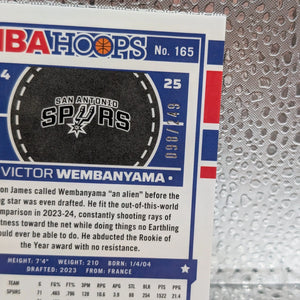 24/25 NBA-Hoops Victor Wembanyama Purple Numbered /249 NO.165 FRENLY BRICKS - Open 7 Days