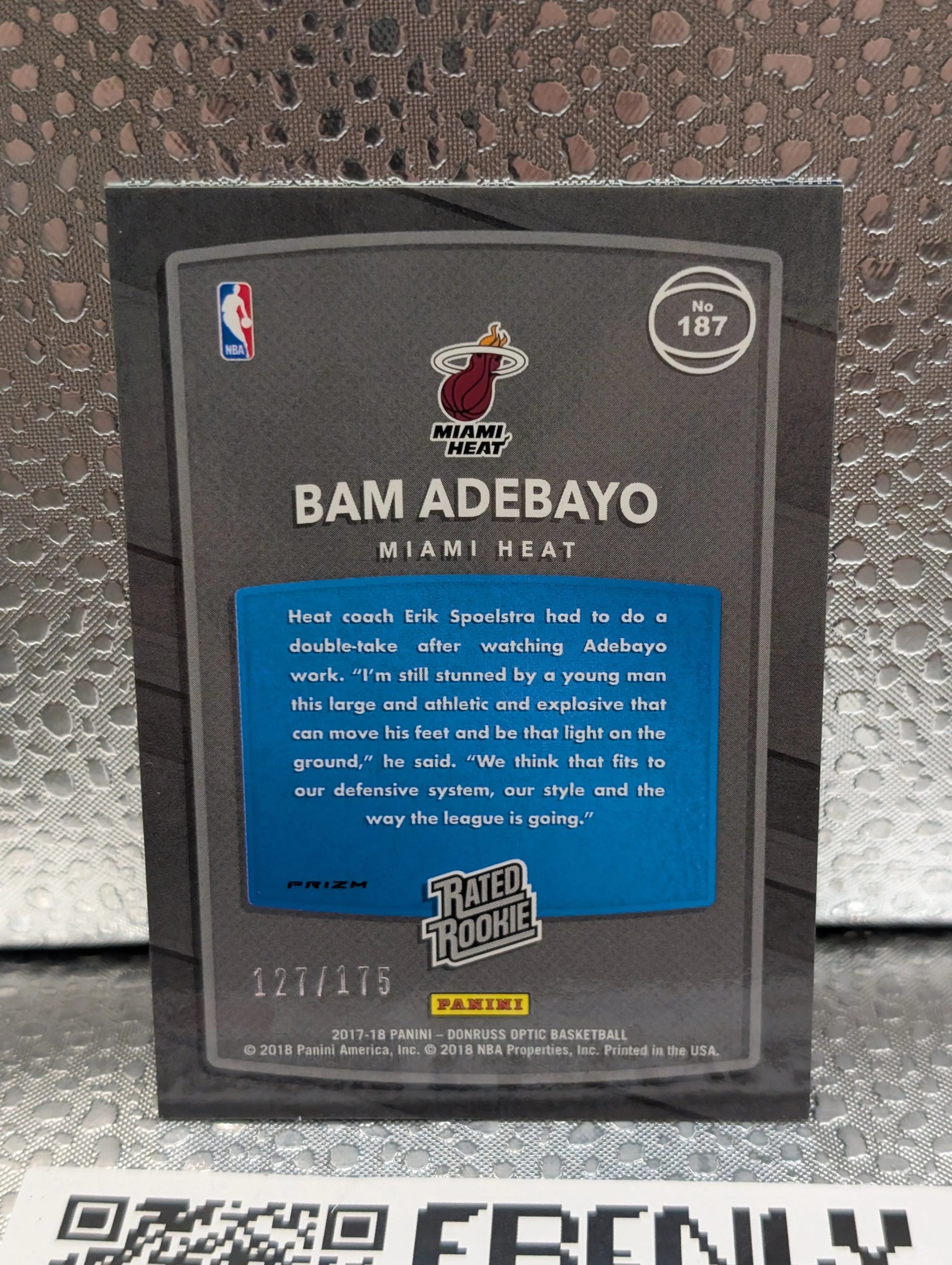 2017-18 Donruss Optic - BAM ADEBAYO - Lime Green Rated Rookie /175 FRENLY BRICKS - Open 7 Days