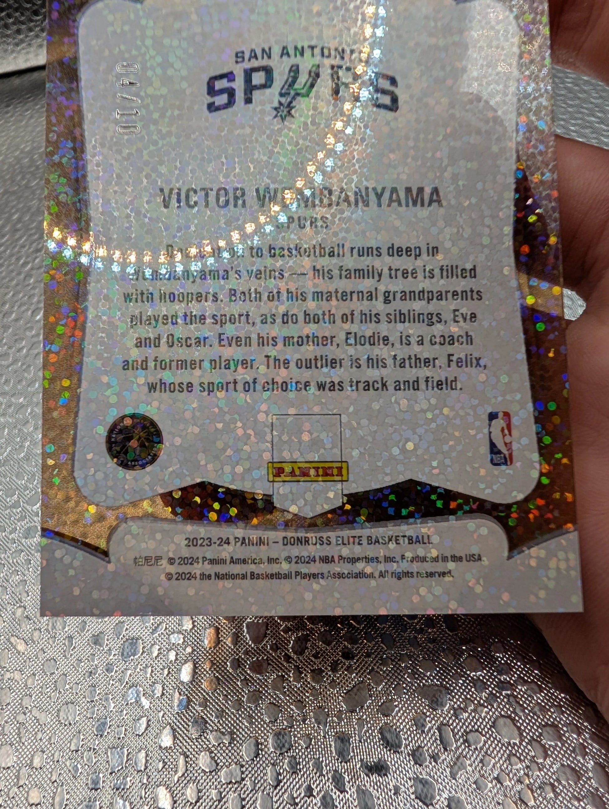 Victor Wembanyama 04/10 Glass Masters Panini Elite FRENLY BRICKS - Open 7 Days