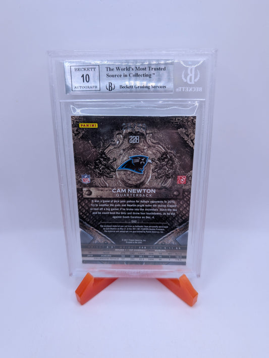 2011 Crown Royale Cam Newton Blue 3 Color Jersey Auto /50 BGS 9 FRENLY BRICKS - Open 7 Days