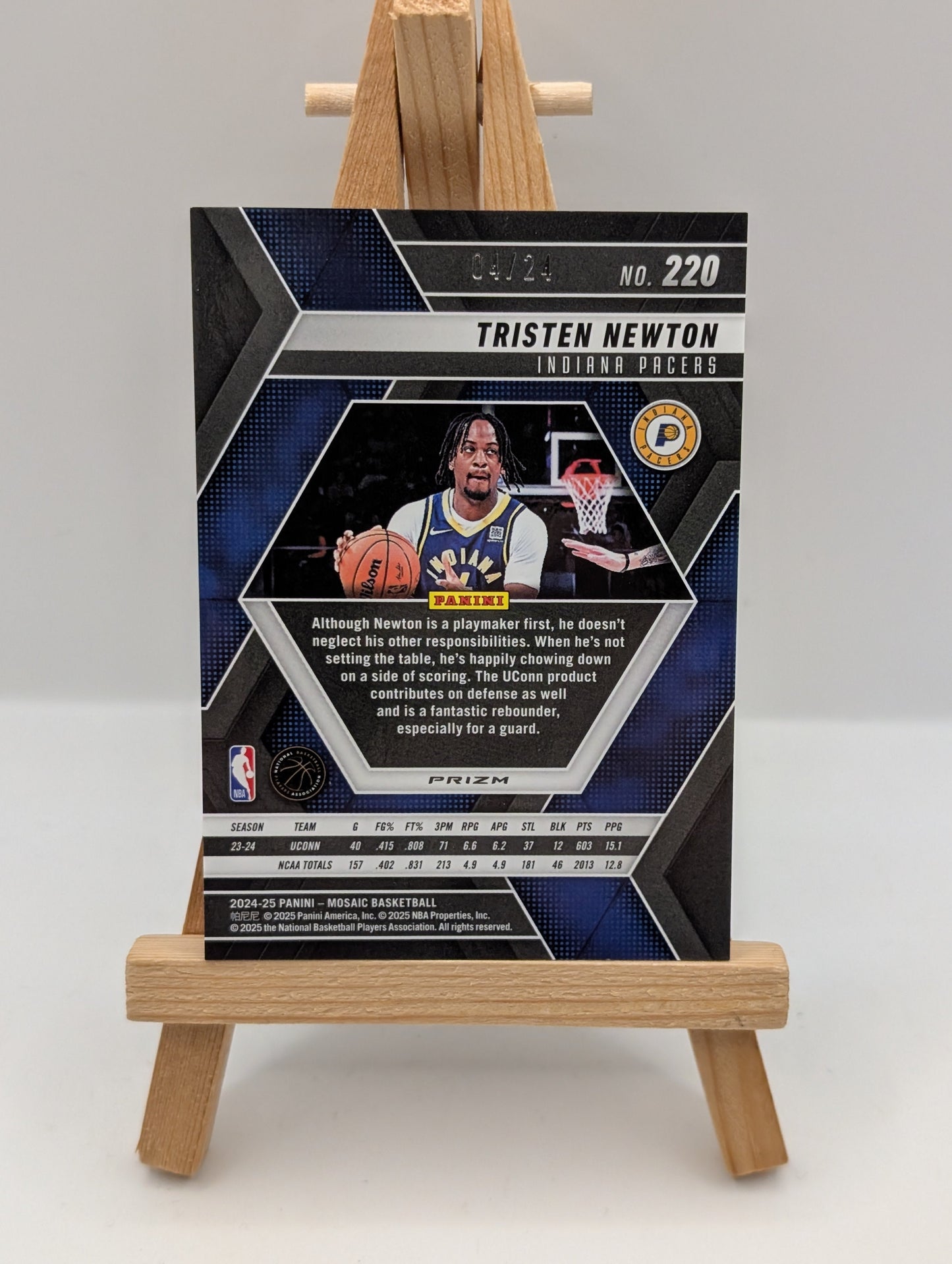 2024-25 Panini Mosaic - Rookies Tristen Newton #220 Purple Snakeskin /24 Rookie FRENLY BRICKS - Open 7 Days