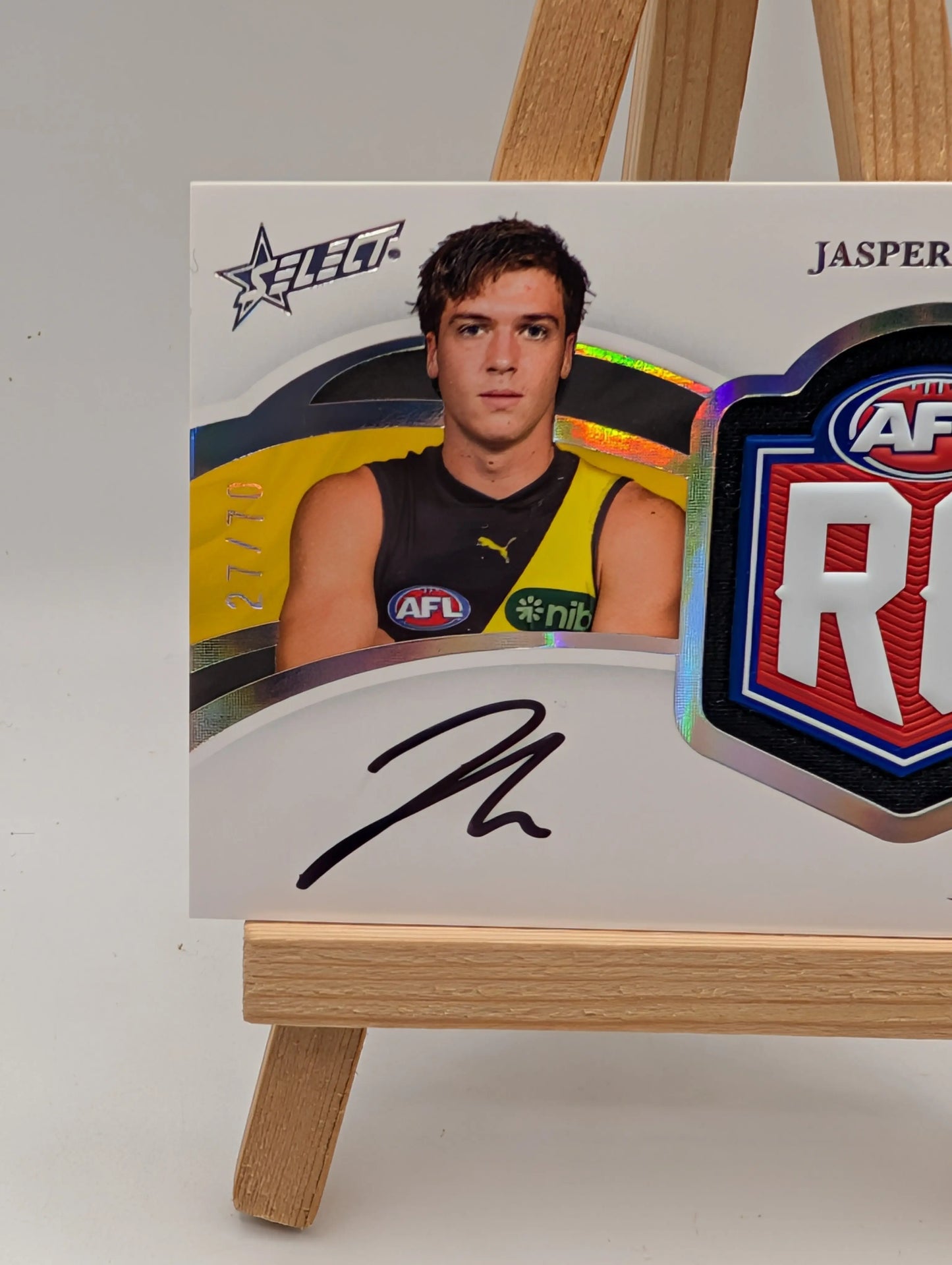2025 Select Seamless Rookie Patch Signature JASPER ALGER /70 Richmond Tigers FRENLY BRICKS - Open 7 Days