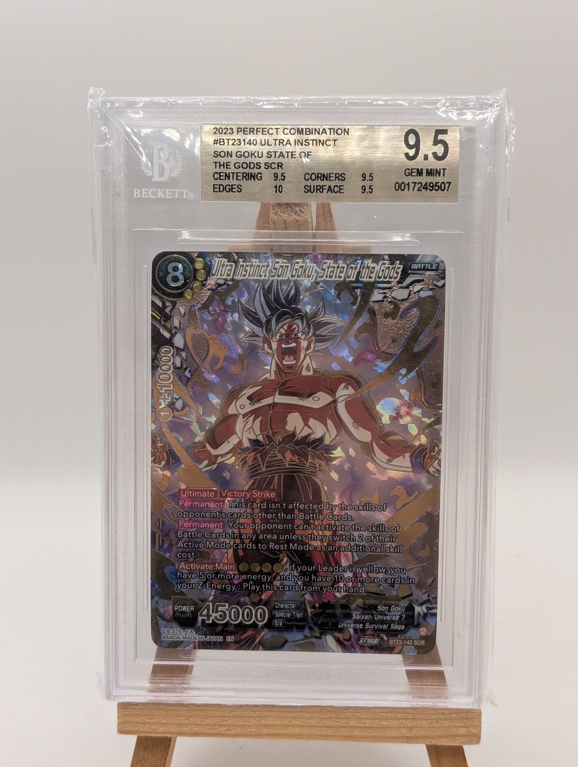 2023 Perfect Combination #BT23140 Ultra Instinct Son Goku State of The Gods BGS 9.5 FRENLY BRICKS - Open 7 Days