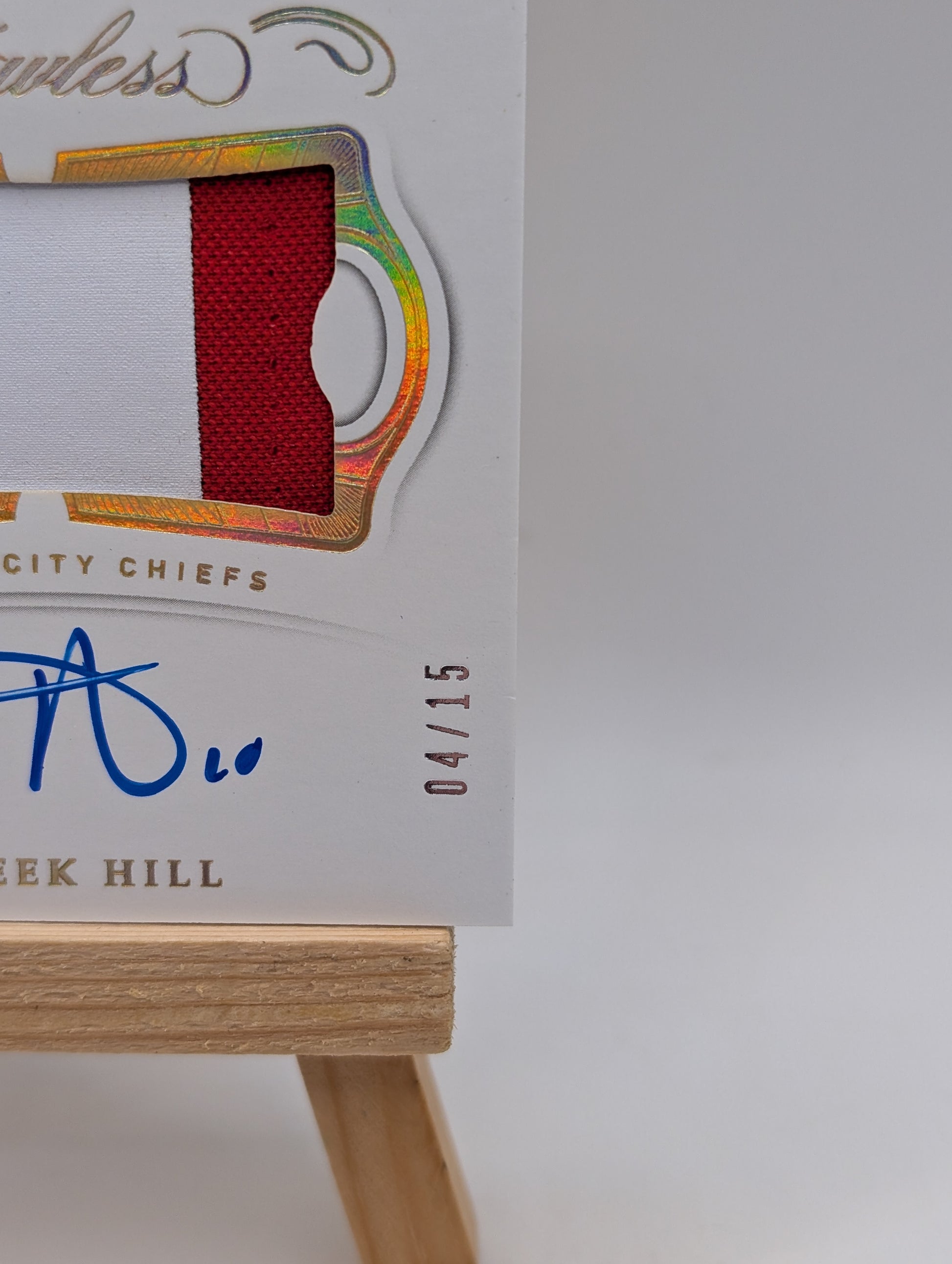 TYREEK HILL 2019 2020 Flawless Ruby Holo  3-Color Patch Auto /15 #PA-TH Chiefs