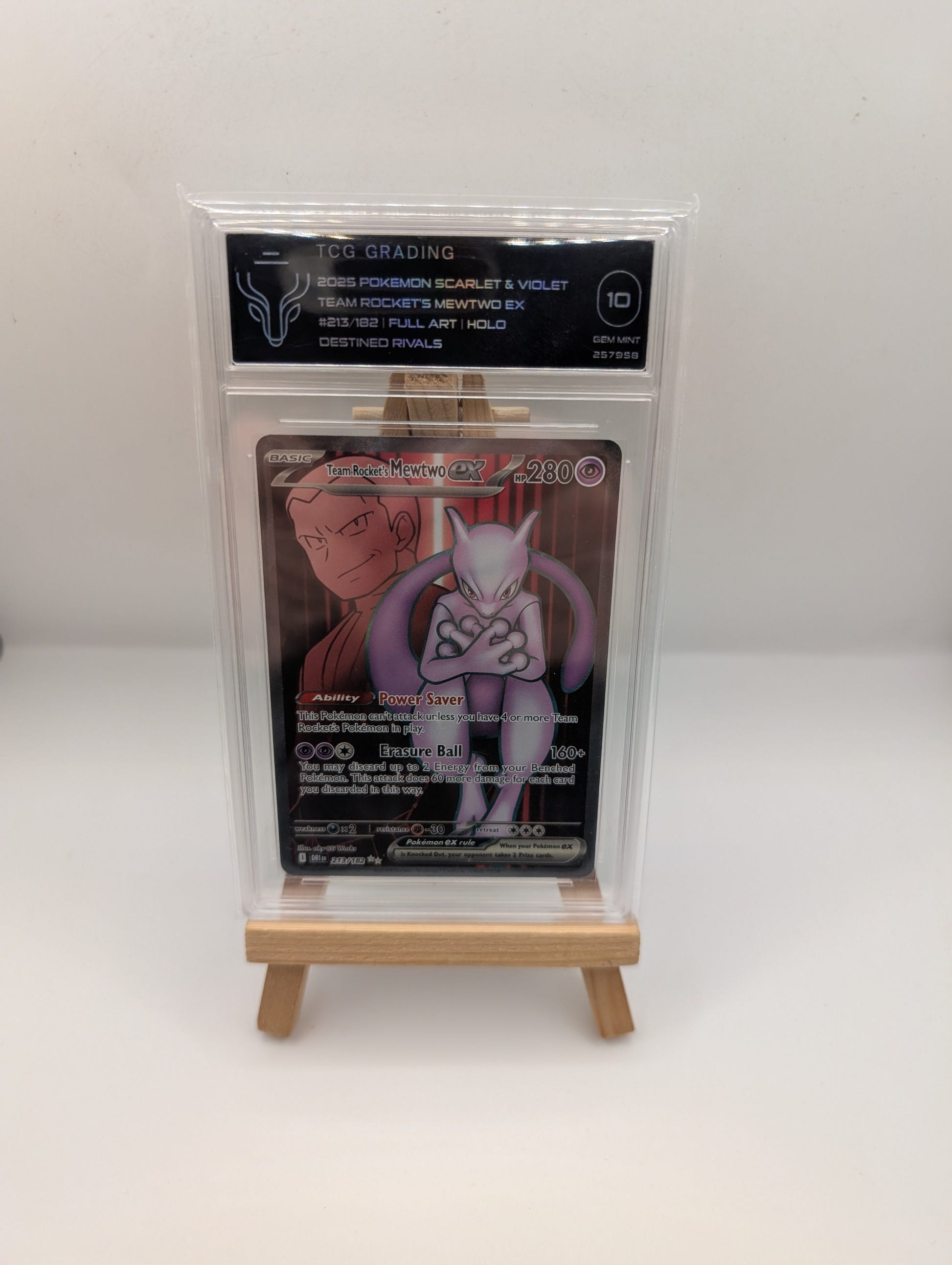 Pokemon Team Rocket’s Mewtwo ex 213/182 TCG 10 Destined Rivals Full Art FRENLY BRICKS - Open 7 Days image 1