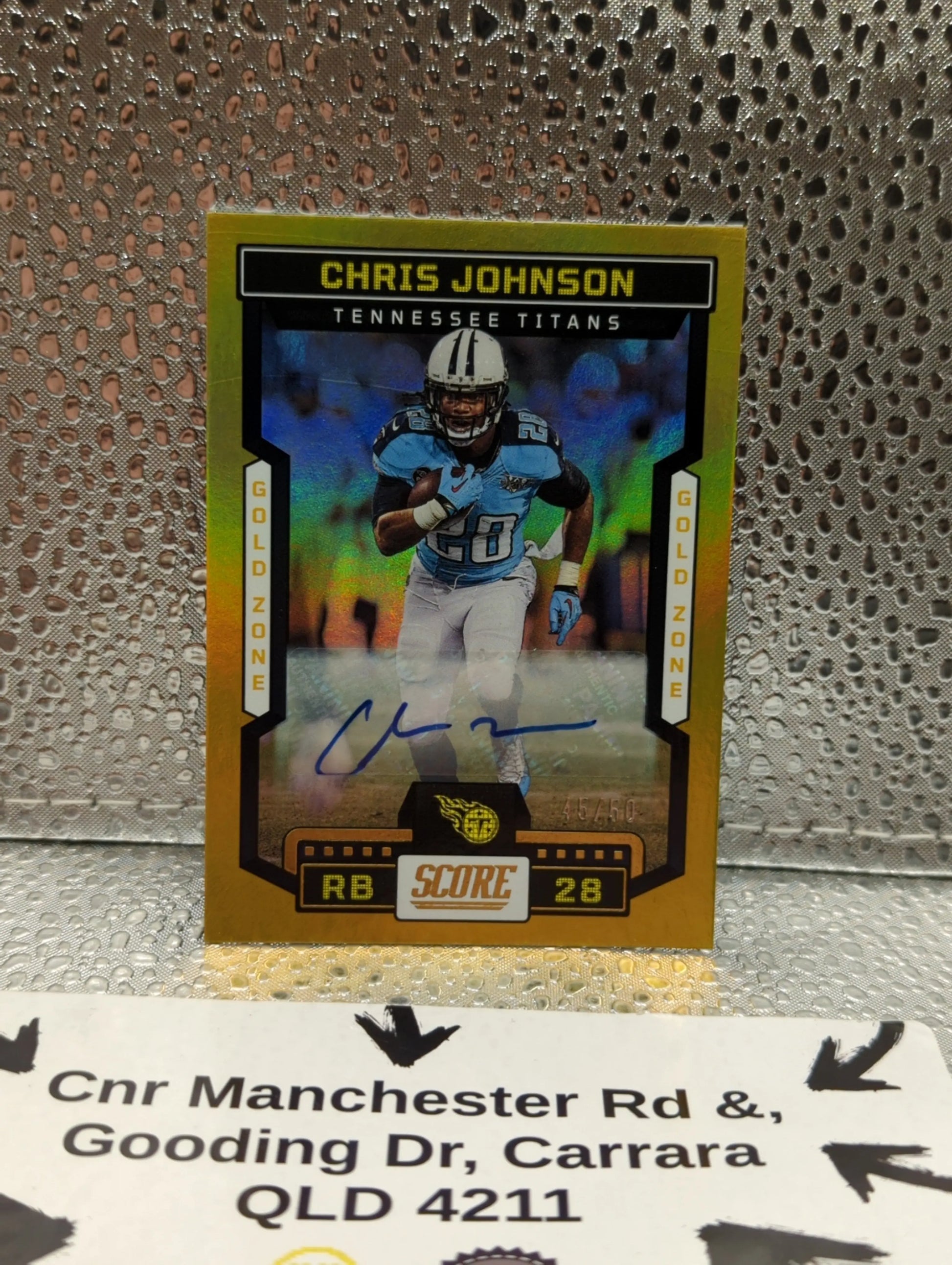 2023 Panini Score CHRIS JOHNSON AUTO /50 gold FRENLY BRICKS - Open 7 Days