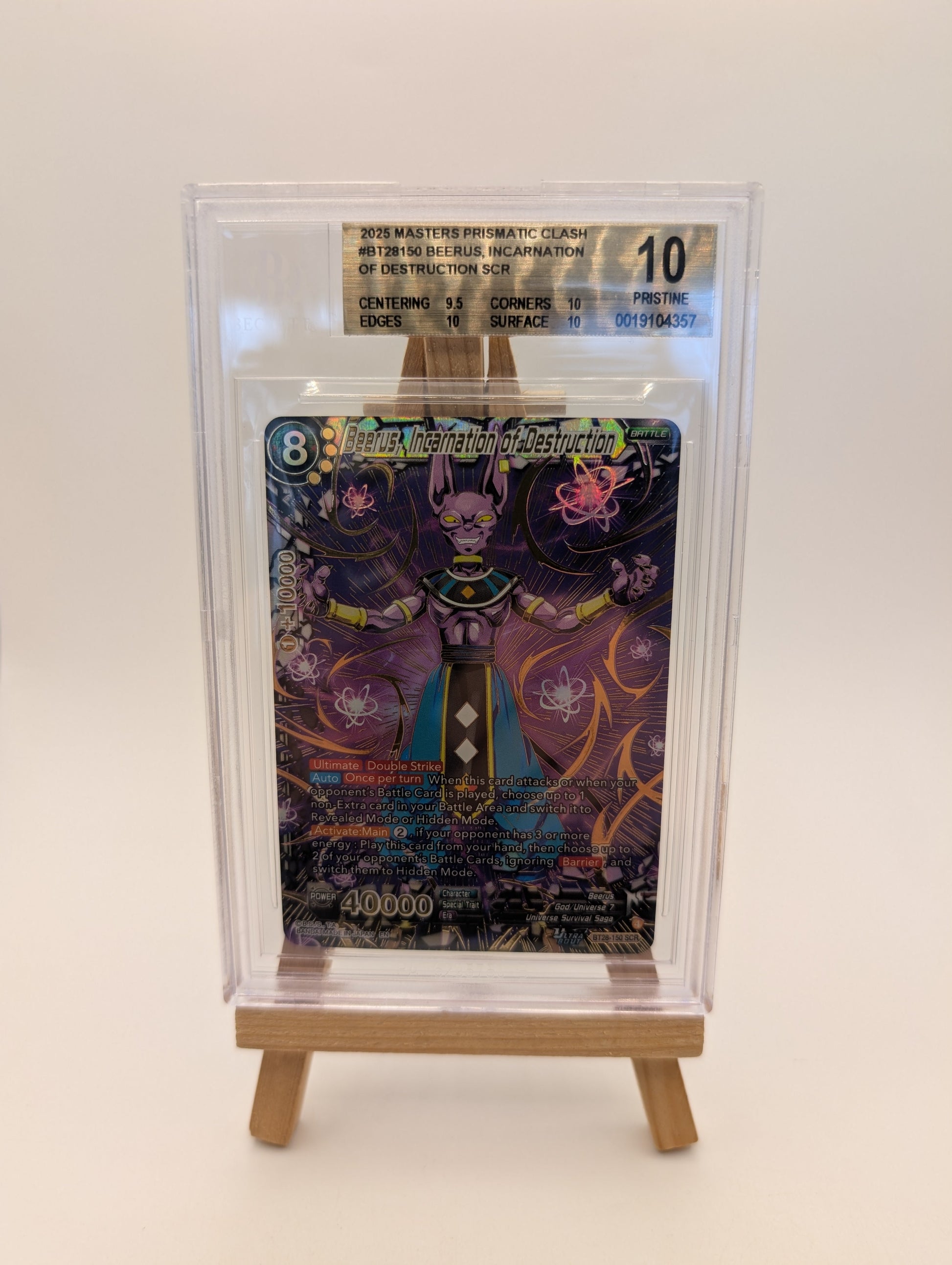 2025 Masters Prismatic Clash #BT28-150 Beerus, Incarnation Of Destruction SCR BGS 10 FRENLY BRICKS - Open 7 Days