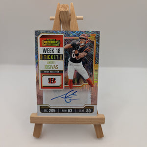 2023 Panini Contenders - Rookie Ticket Andrei Iosivas #217 (AU, RC) /18 FRENLY BRICKS - Open 7 Days