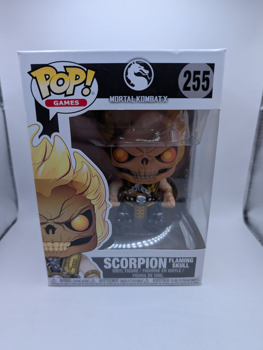 Funko Pop! Vinyl Scorpion Flaming Skull 255 Mortal Kombat X (2017) FRENLY BRICKS - Open 7 Days