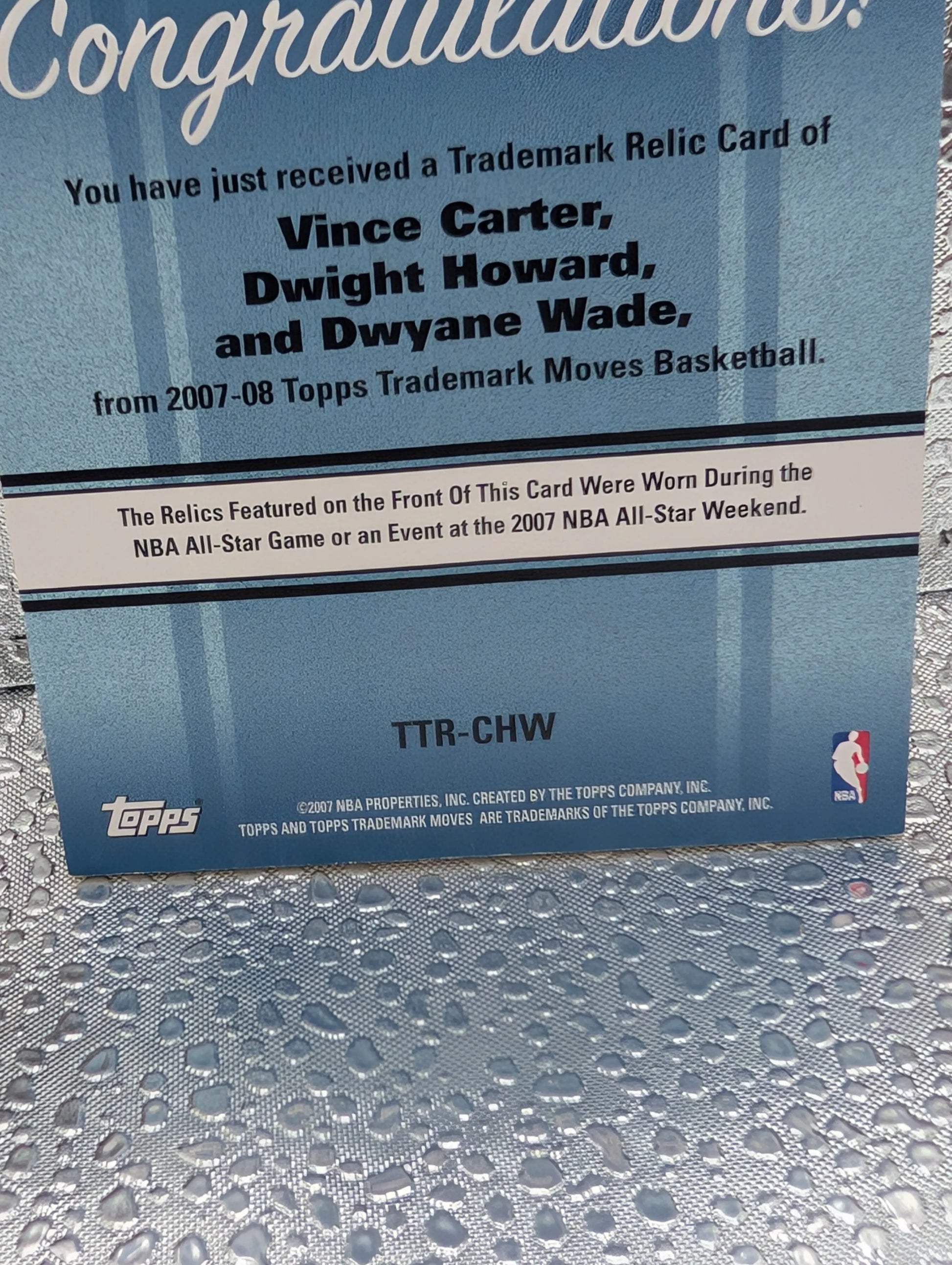 D Wade, V Carter, D Howard All Star Game Relics /25 - Topps Trademark Moves TTR-CHW FRENLY BRICKS - Open 7 Days