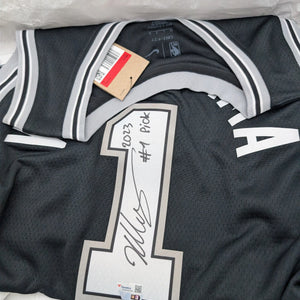 Victor Wembanyama Signed Nike Icon Jersey with 2023 #1 Pick Inscription Fanatics FRENLY BRICKS - Open 7 Days