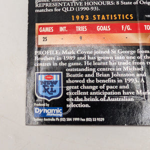 Mark Coyne Gold Signature Card #294/1000 Numbered NSW RL FRENLY BRICKS - Open 7 Days