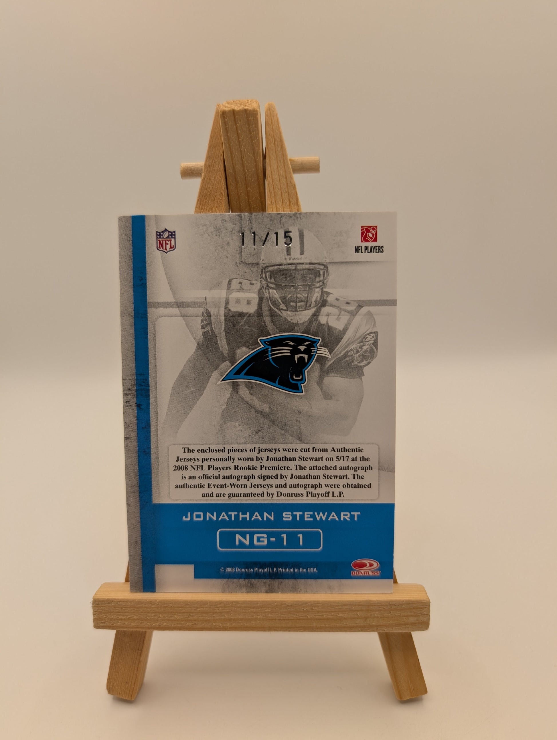 2008 Donruss Gridiron Gear Jonathan Stewart Next Generation AUTO RC #/15 FRENLY BRICKS - Open 7 Days