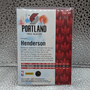 2024-25 Panini Court Kings Scoot Henderson Pink #/99 Portland Trail Blazers FRENLY BRICKS - Open 7 Days