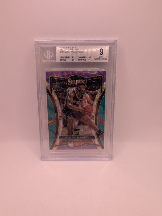 2019-20 Select Zion Williamson RC Tri Color Prizms Premier #199 BGS 9 FRENLY BRICKS - Open 7 Days