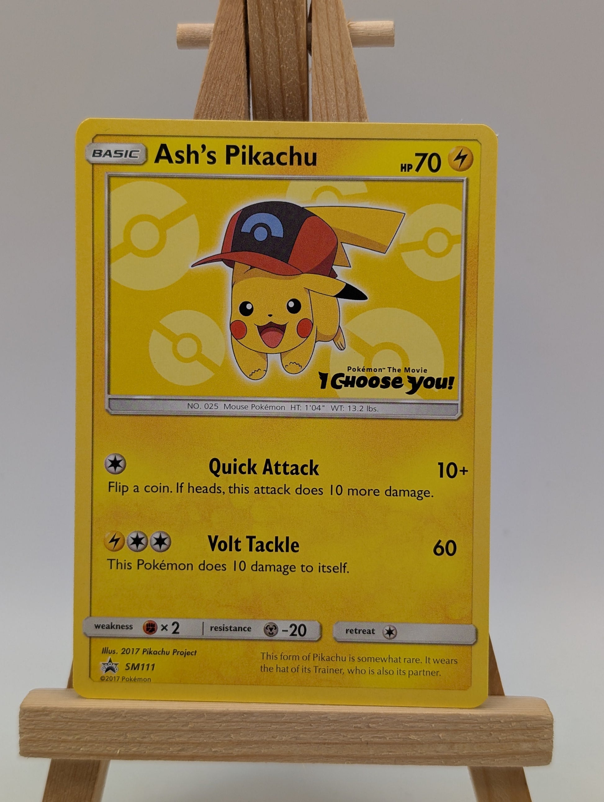 Pokémon TCG - Ash's Pikachu SM111 - Sun & Moon Black Star Promo FRENLY BRICKS - Open 7 Days