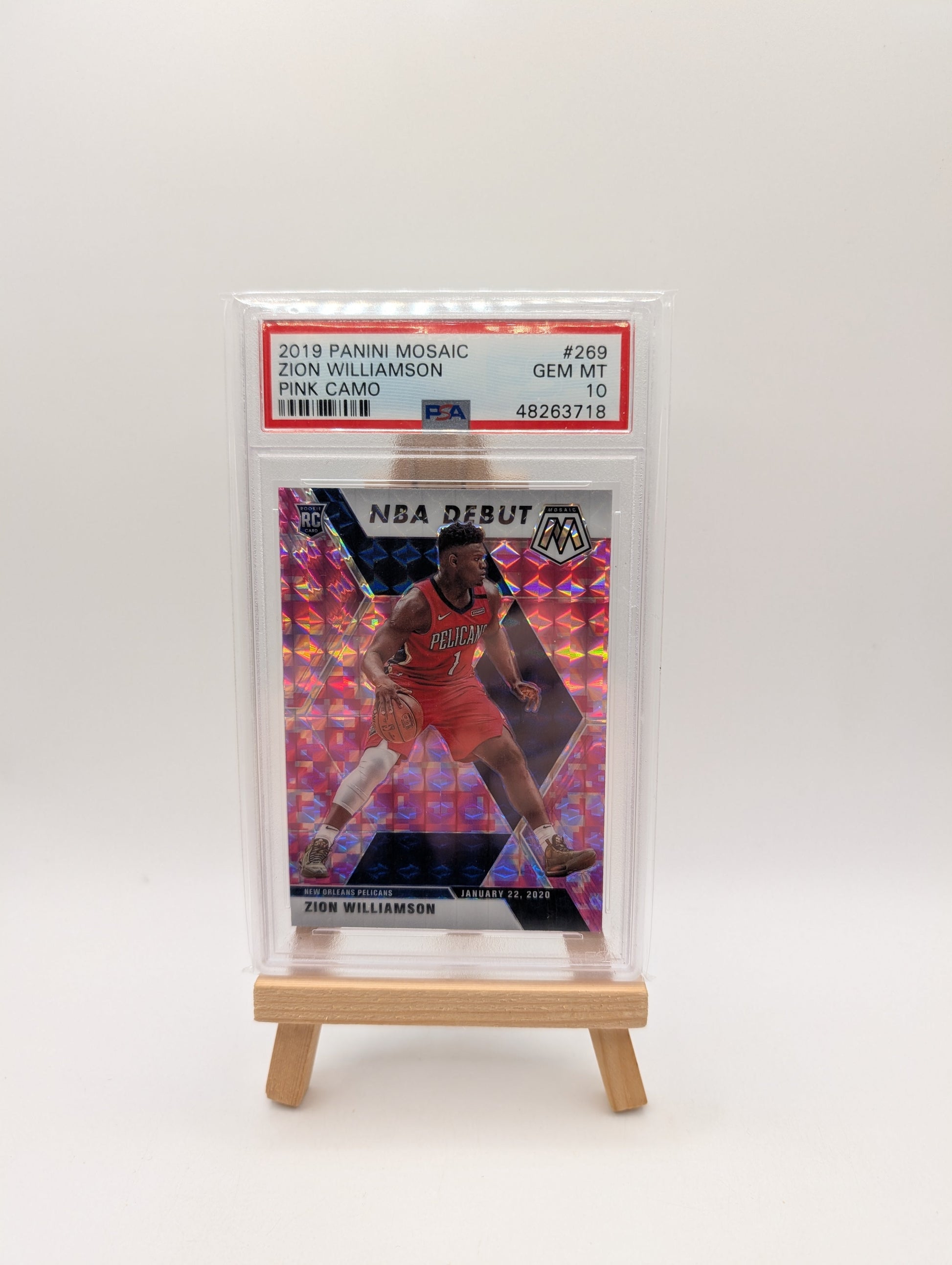 2019 Panini Mosaic Zion Williamson Rookie Pink Camo Prizm PSA 10 FRENLY BRICKS - Open 7 Days