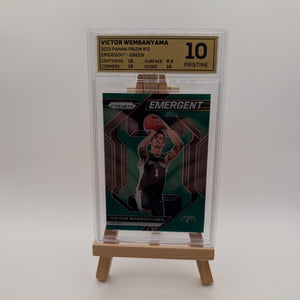 2023 Prizm Victor Wembanyama Rookie #12 GREEN Holo Emergent RC Graded 10 oce FRENLY BRICKS - Open 7 Days