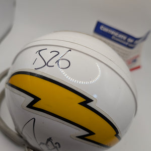 Mini-Helmet: SIGNER DARRELL STUCKEY Rookiegraph Auto Chargers NFL Multi Auto FRENLY BRICKS - Open 7 Days