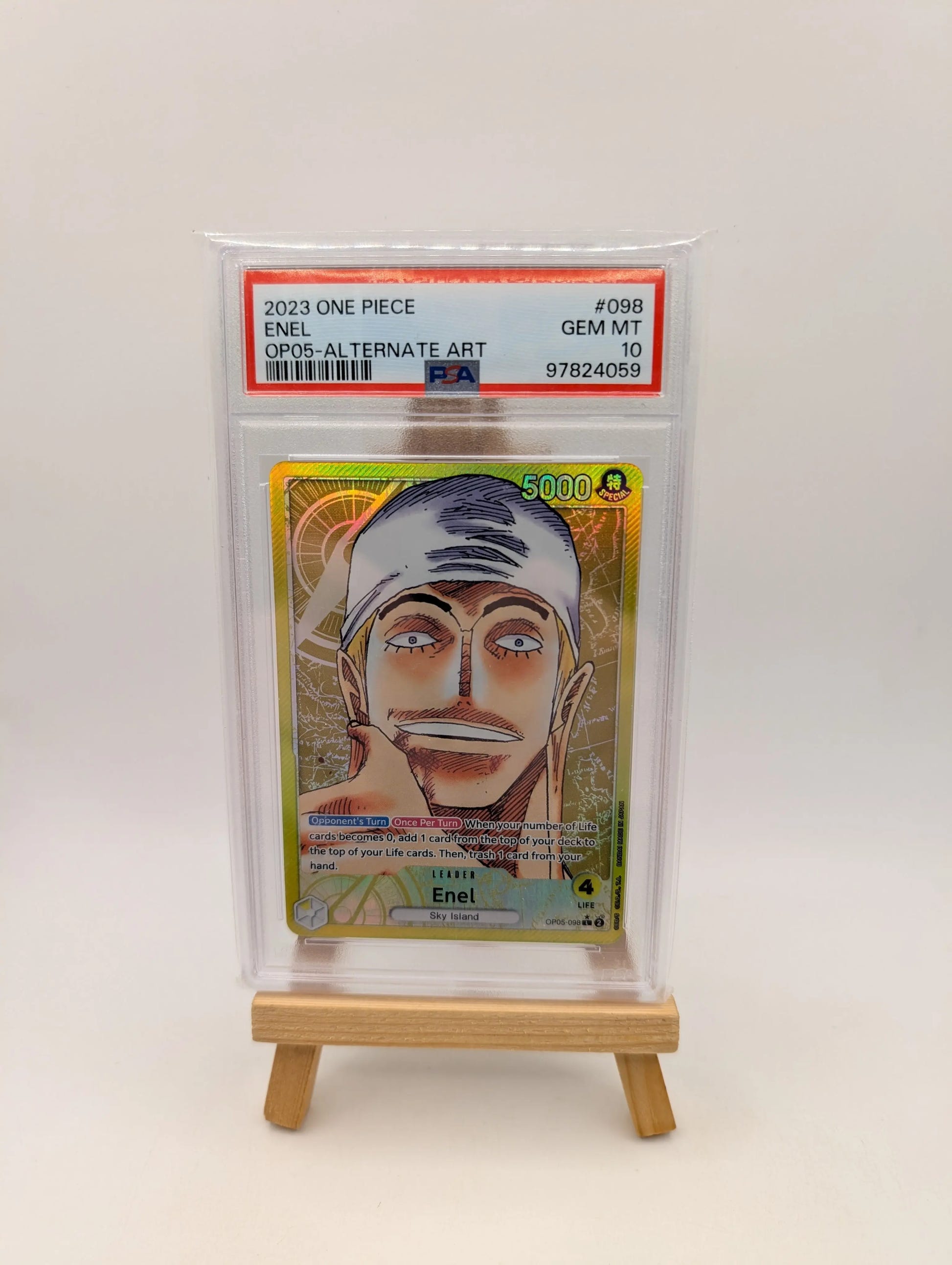 One Piece Enel (Alternate Art) OP05-098 Awakening of the New Era Foil PSA 10 FRENLY BRICKS - Open 7 Days image 2